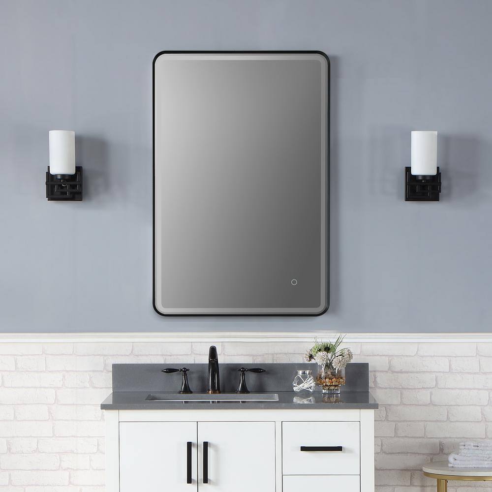 Viaggi 36" x 24" Silver and Gold LED Bathroom Vanity Mirror