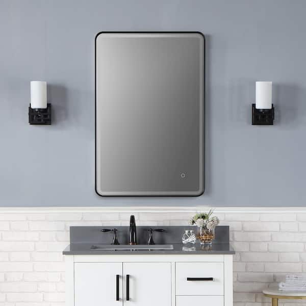 24 in. X 36 in. LED Lighted Bathroom Mirror with Gold Frame, Touch Sensor  Switch and CCT Remembrance, Evo Style