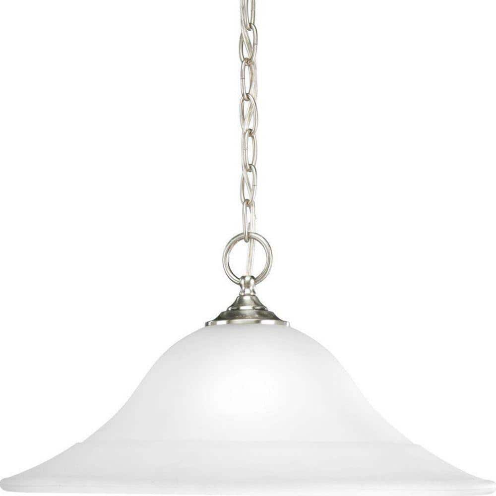 Elegant Trinity Brushed Nickel Pendant with Etched Glass Shade