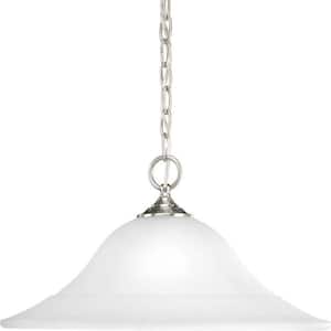 Trinity 1-Light Brushed Nickel Pendant with Etched Glass