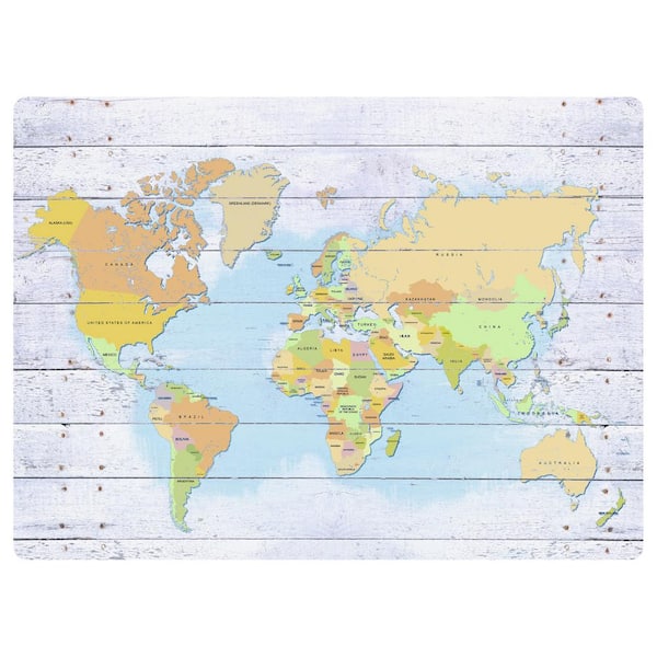 Bungalow Flooring Whitewash World Bright 3 ft. x 4 ft. Desk Chair Mat
