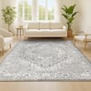 JONATHAN Y Modern Persian Vintage Medallion Light Gray 5 ft. x 8 ft. Area Rug MDP100A-5