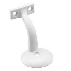 3-1/8 in. (79 mm) White Heavy-Duty Aluminum Handrail Bracket for Flat Bottom Handrail with Adjustable Angle