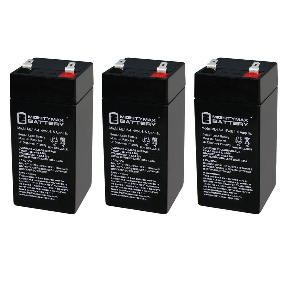 4 Volt 4.5 Ah Sealed Lead Acid Battery for Fi-Shock SS-440 - 3 Pack price history on PriceWatchPro