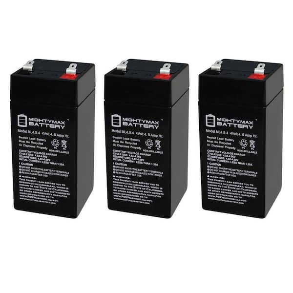 4 Volt 4.5 Ah Sealed Lead Acid Battery for Fi-Shock SS-440 - 3 Pack