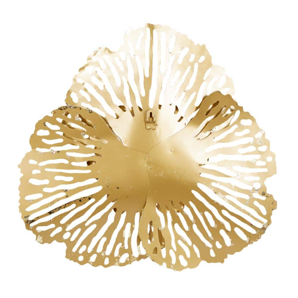 Gold Metal Floral 3D Wall Sculpture Set