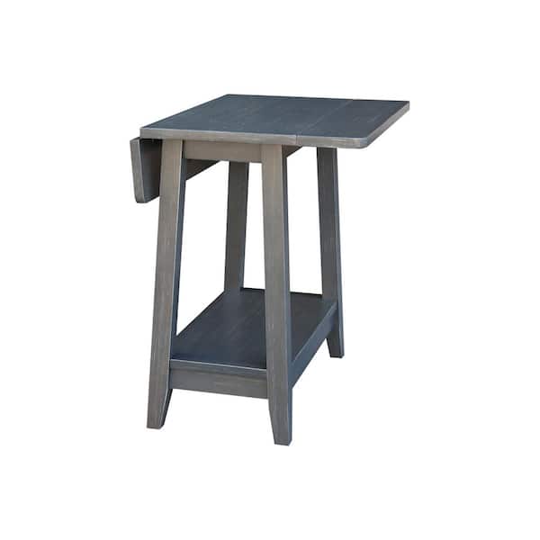 International Concepts 22 in. Washed Heather Gray Square Dropleaf
