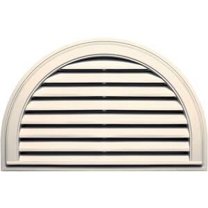 34.1875 in. x 22.128 in. Half Round Beige/Bisque Plastic Built-in Screen Gable Louver Vent