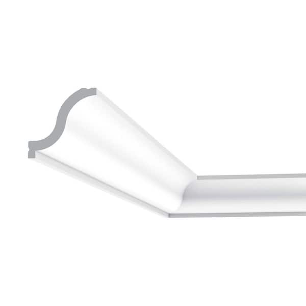 ORAC DECOR 2-1/8 in. x 2-1/8 in. x 78-3/4 in. Primed White Plain Polystyrene Crown Moulding (4-Pack)