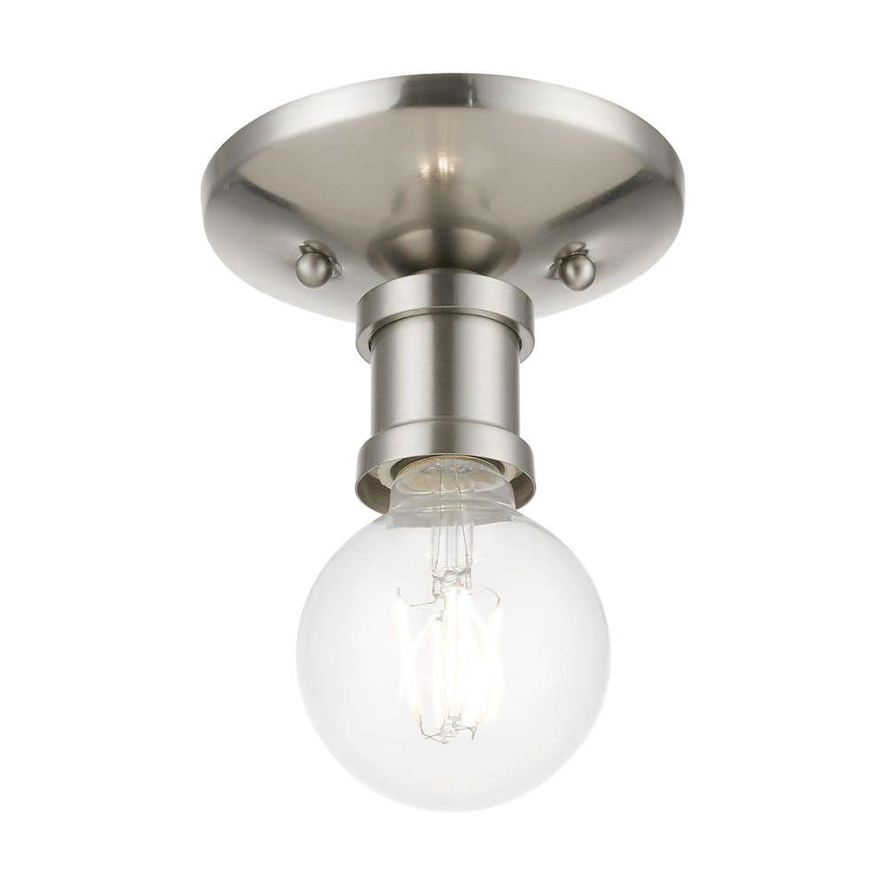 Lansdale Brushed Nickel Single Light Indoor/Outdoor Flush Mount