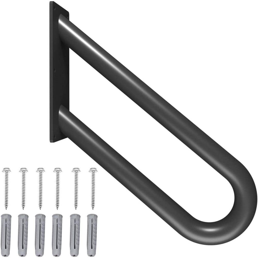 5.7 in. H x 16 in. W Black Metal U-Shape Hand Rail for 1-3 Steps, Non-Slip Wall Mount, Stair Railing Kit price history on PriceWatchPro
