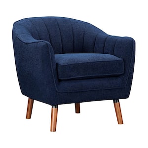 Anaya Blue Textured Fabric Arm Chair