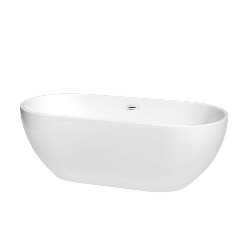 Brooklyn 67'' White Acrylic Freestanding Soaking Bathtub