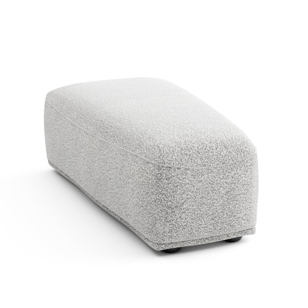 Fairwinds 24 in. Armless Boucle Fabric Curved Modular Ottoman Sofa in Light Gray - Trapezoidal Ottoman