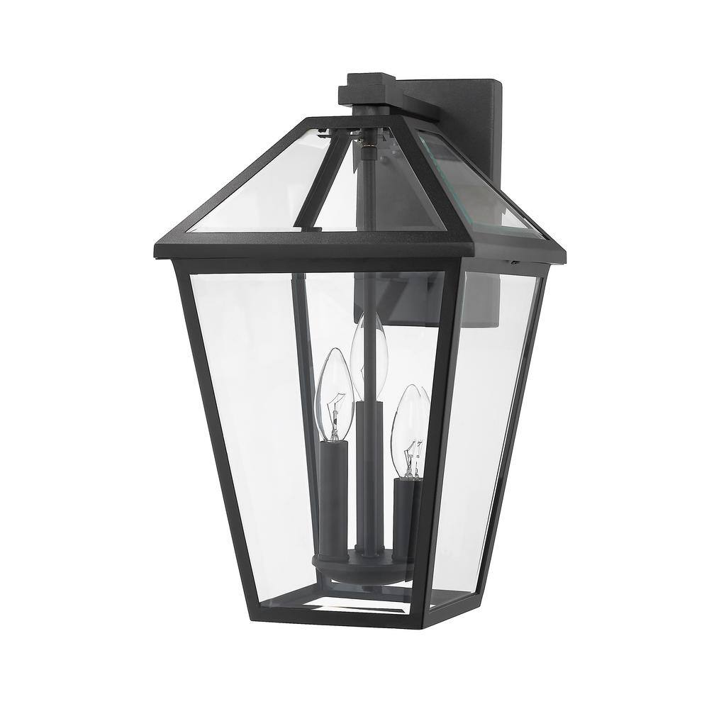 Black Dimmable Lantern Style Outdoor Wall Sconce