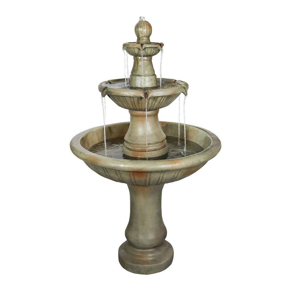 51.5 in. Concrete Modern Garden Fountain-3-Tiered Pagoda Water Fountains Outdoor Clearance with Pump for Garden, Yard price history on PriceWatchPro
