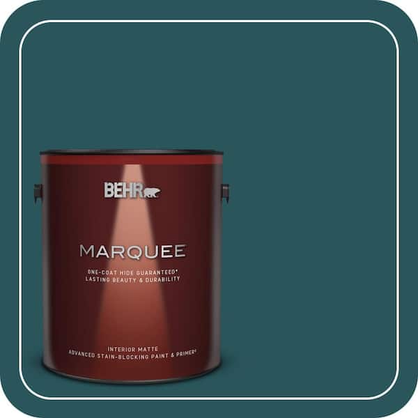 BEHR MARQUEE 1 gal. #MQ6-01 Ocean Abyss One-Coat Hide Matte Interior Paint & Primer