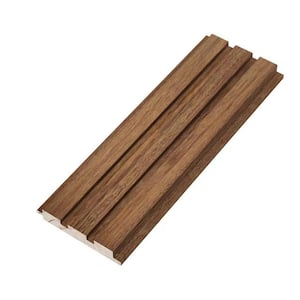 94.4 in. x 5 in x 0.8 in. Solid Wood Wall 3 Grid Siding Board in Warm Chestnut Color (Set of 3-Piece)