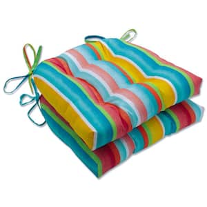 Striped 17.5 x 17 Outdoor Dining Chair Cushion in Multicolored (Set of 2)
