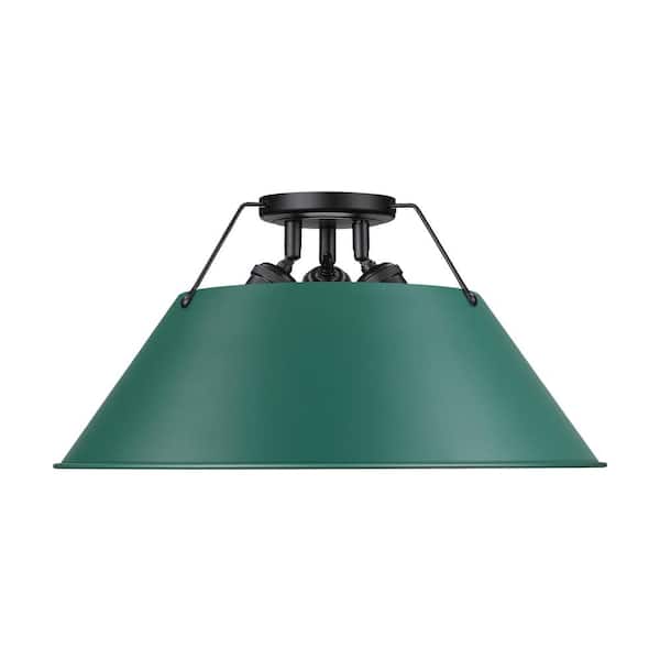 Orwell 18.75 in. 5 Light Matte Black Flush Mount With Shade and No Bulbs Included 1-Pack