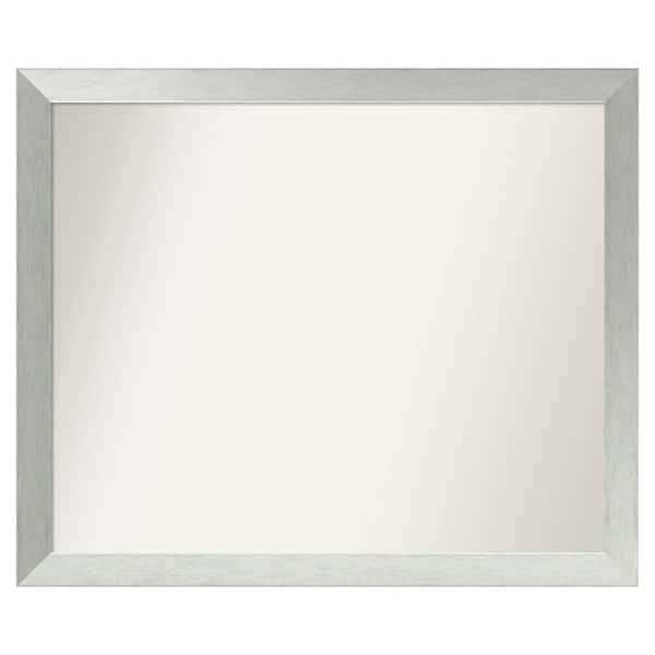 Brushed Sterling Silver 42 in. x 35 in. Custom Non-Beveled Wood Framed Bathroom Vanity Wall Mirror