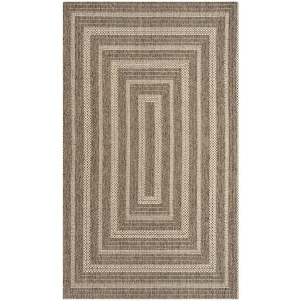 Tulum Brown 2 ft. x 3 ft. Linear Contemporary Area Rug