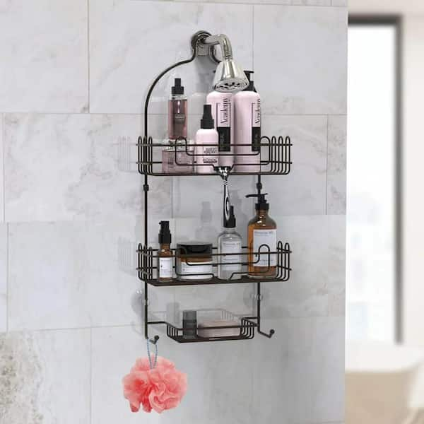 HAMITOR Corner Shower Caddy Tension Pole: Rust Proof 4Tier Shampoo Storage  Organizer for Inside Shower-Telescoping Rod Rack Bathroom and