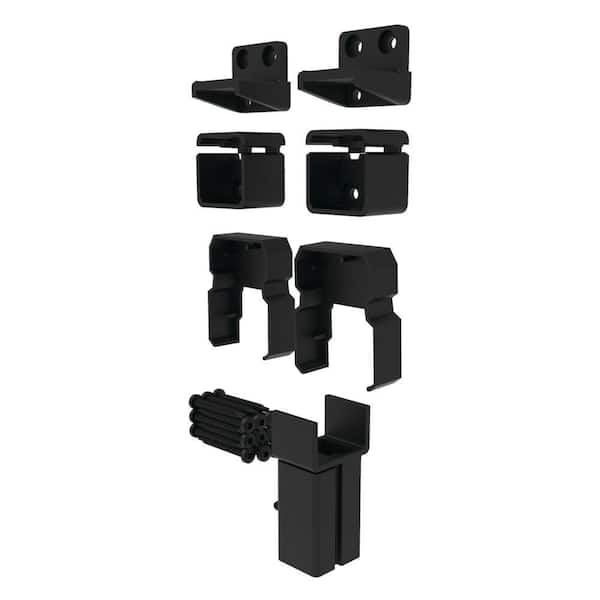 VersaRail Classic Matte Black Aluminum Line Bracket Kit (4-Piece)