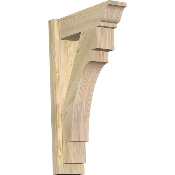 Ekena Millwork 6 in. x 30 in. x 18 in. Merced Traditional Rough Sawn Douglas Fir Outlooker