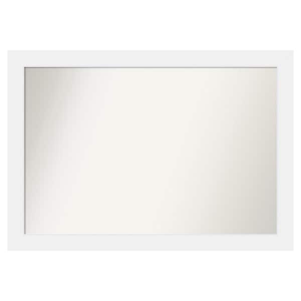 Amanti Art Corvino White 47 in. x 33 in. Custom Non-Beveled Matte Wood Framed Bathroom Vanity Wall Mirror