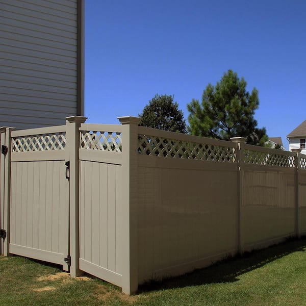 Ashton 3.7 ft. W x 6 ft. H Khaki Vinyl Privacy Fence Gate Kit