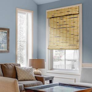 Cut-to-Size Belmon Natural Cordless Light Filtering Bamboo Roman Shade 13.75 in. W x 72 in. L