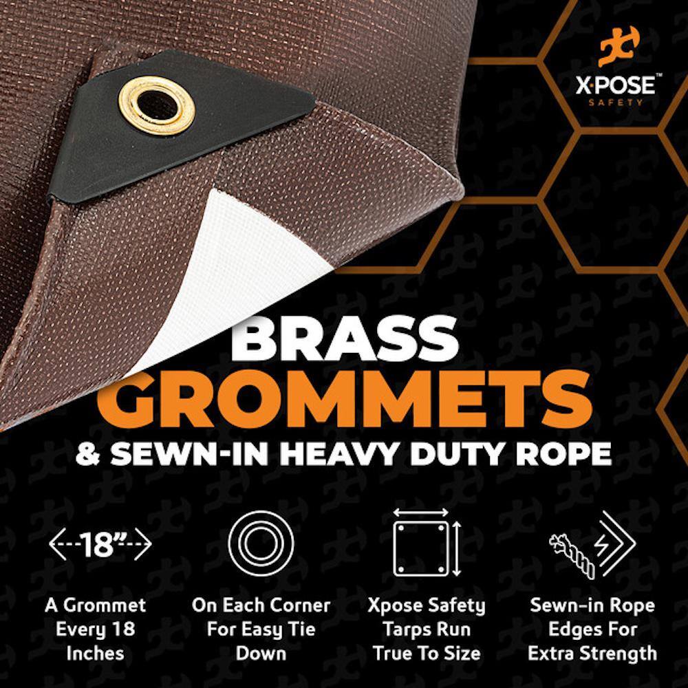 30' x 50' Brown and White Ultra Heavy Duty Polyethylene Tarp