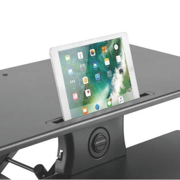 Electric Standing Desk Converter with Wireless Charging Pad