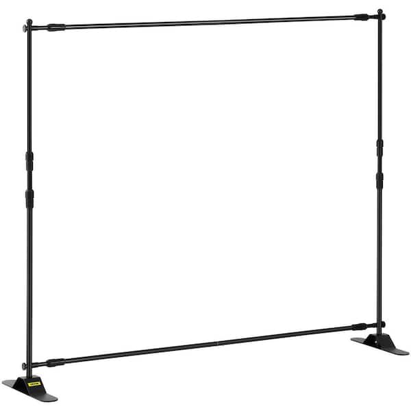 10 x 8 ft. Step and Repeat Backdrop Banner Decorative Stand, Adjustable Height & Width in Black