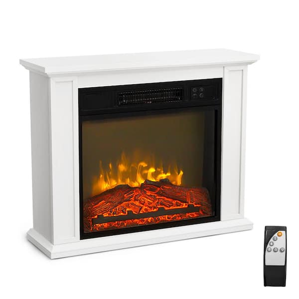 Karl home 27 in. Freestanding Electric Fireplace in White