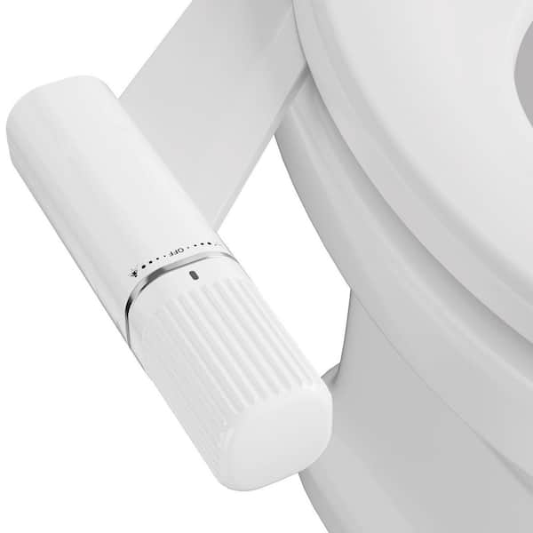 White Dual Retractable Nozzle Bidet Attachment with Adjustable Pressure & Self-Cleaning for Toilet