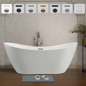 Mulhouse 71 in. Acrylic Flatbottom Freestanding Bathtub in White