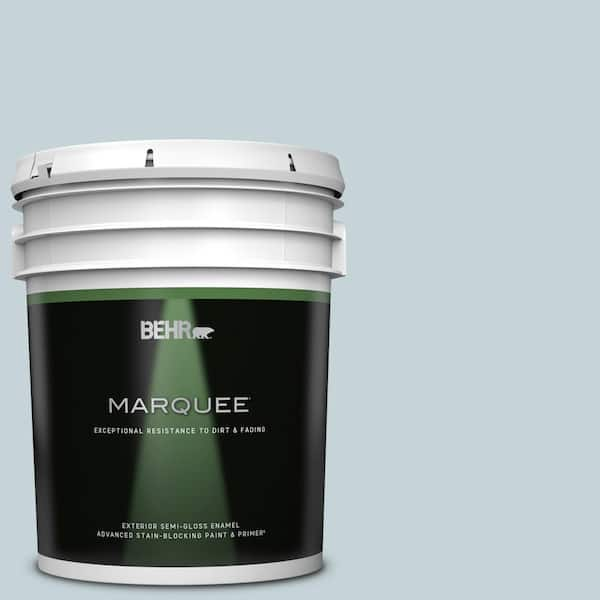 BEHR MARQUEE 5 gal. #PPL-73 Tranquil Sea Semi-Gloss Enamel Exterior Paint & Primer