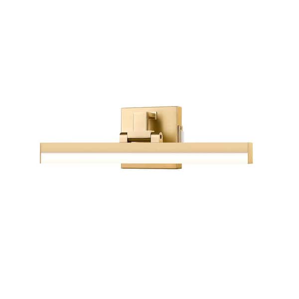 Unbranded Liam 18 in. 2-Light Modern Gold Integrated LED Vanity Light with Frosted Plastic Shade