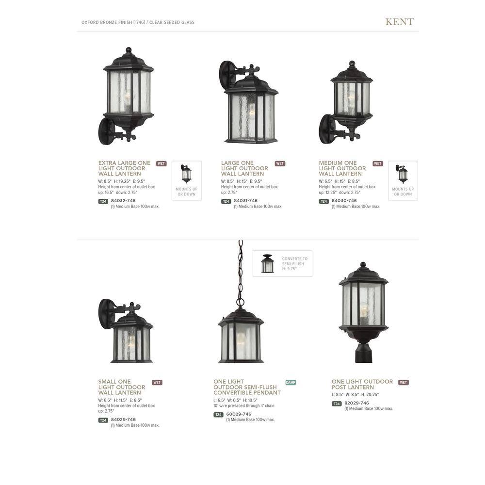 Oxford Bronze Dimmable Outdoor Sconce with Clear Seeded Glass