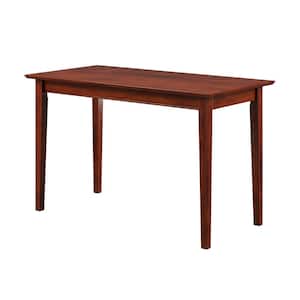 48 in. Rectangular Walnut Writing Desk with Solid Wood Material