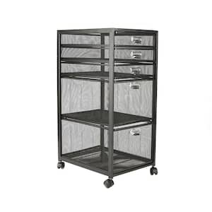 Mind Reader 4-Tiered Drawers Cabinet Black Organizer