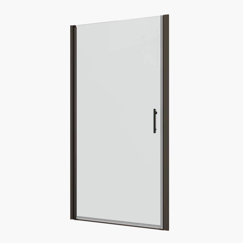 "34""W x 72"" Universal Outward Swing Pivot Door, 1/4"" Tempered Glass, Matte Black Adjustable Hardware" price history on PriceWatchPro