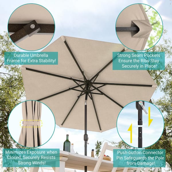 8x10 patio umbrella with screen Island Umbrella NU6893 Insect Repellant All-Weather Outdoor Umbrella Bug Screen