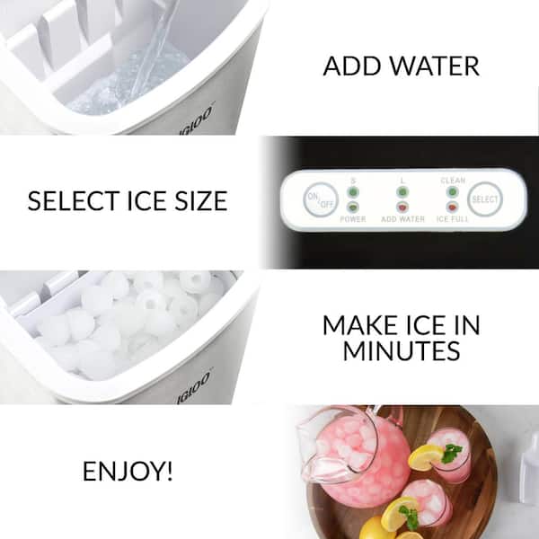 IGLOO 26 lbs. Self Cleaning Ice Maker with Carrying Handle, White