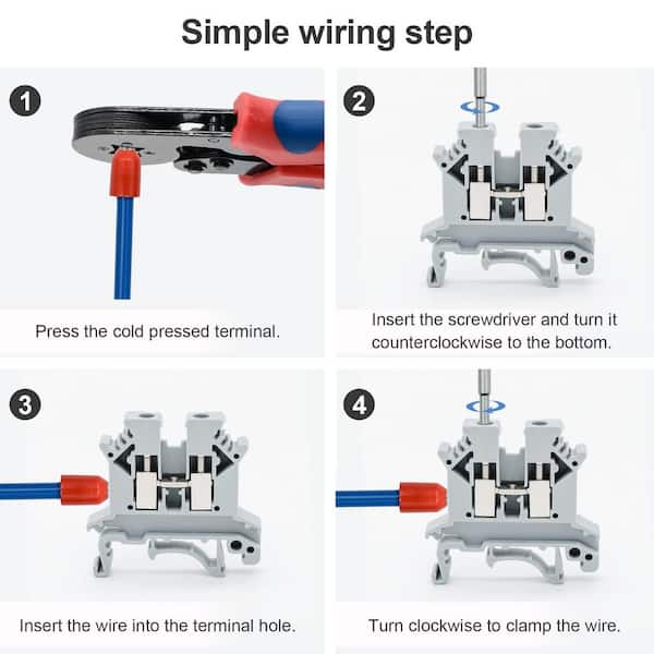 Vrbgify - High-Quality Rail-Mounted Voltage High-Temperature Resistant Terminal Block, Terminal Connector, and Combined Terminal