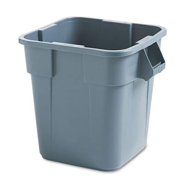 Brute 28 Gal. Gray Polyethylene Square Trash Can