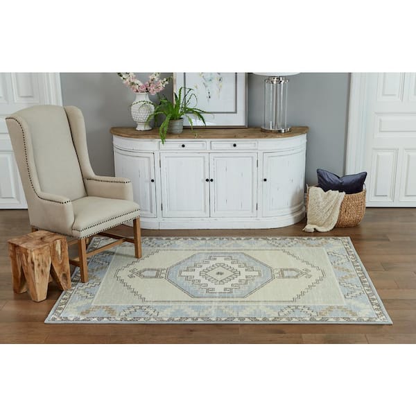 Anatolia ANA-2 Light Blue 10 ft. x 13 ft. Area Rug