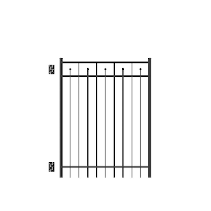 Brilliance Standard-Duty 4 ft. W x 5 ft. H Black Aluminum Straight Pre-Assembled Fence Gate